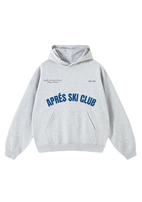 "APRÉS SKI CLUB” GRAY BOXY HOODIE UNISEX