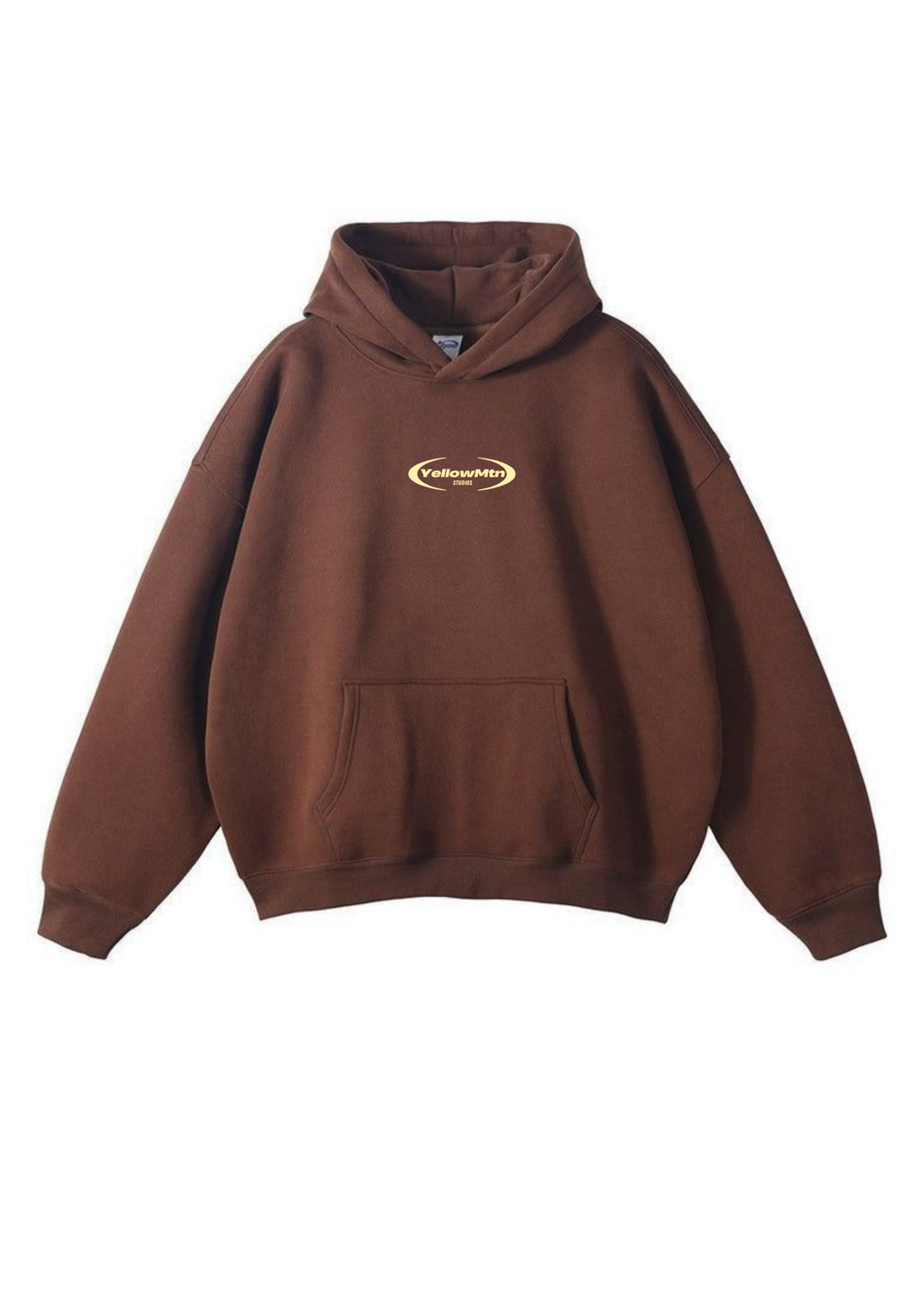 "YELLOW MOUNTAIN DESIGN” CARAMEL BOXY HOODIE UNISEX