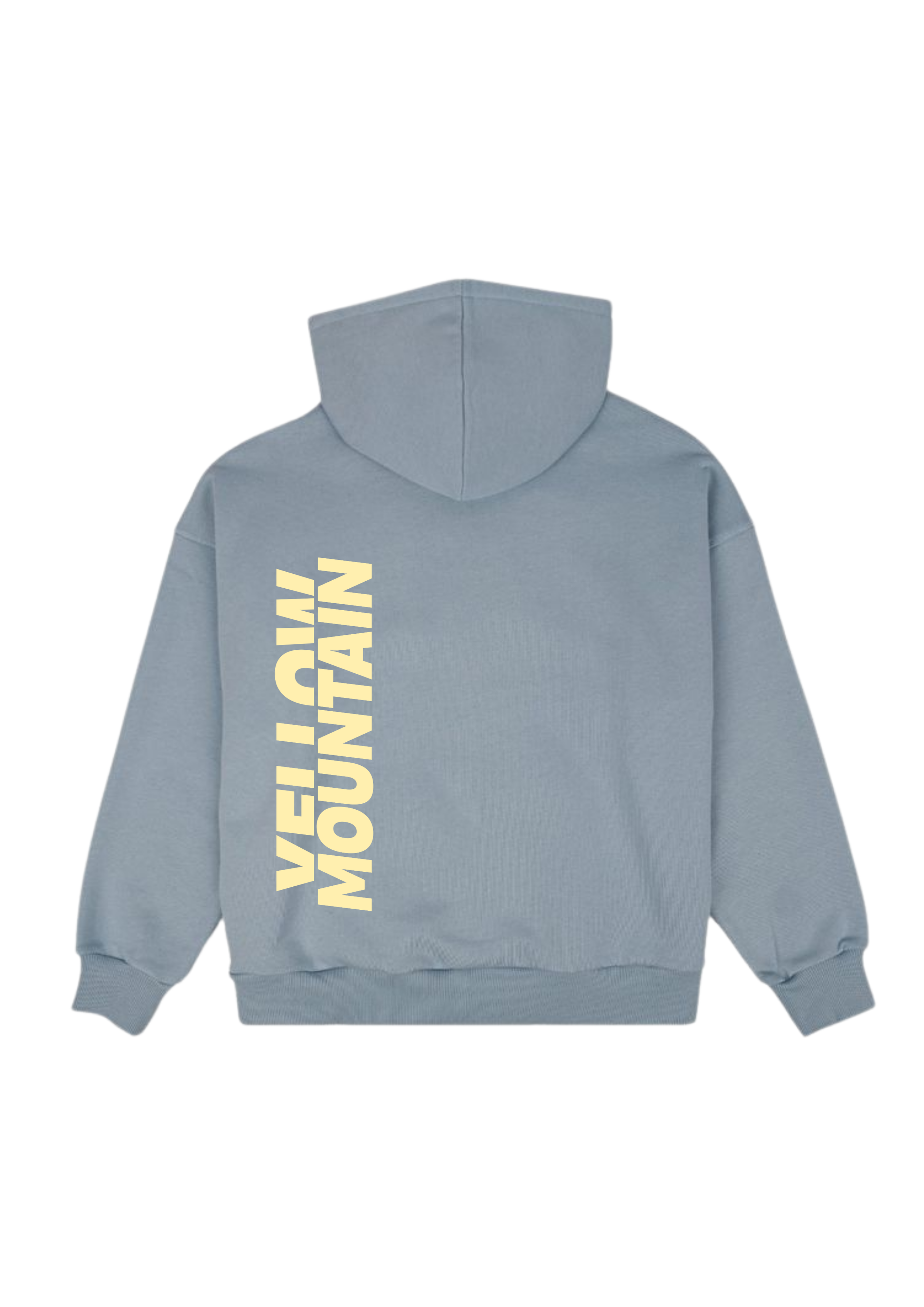 "VERTICAL YELLOW” BLUE GRAY BOXY HOODIE UNISEX