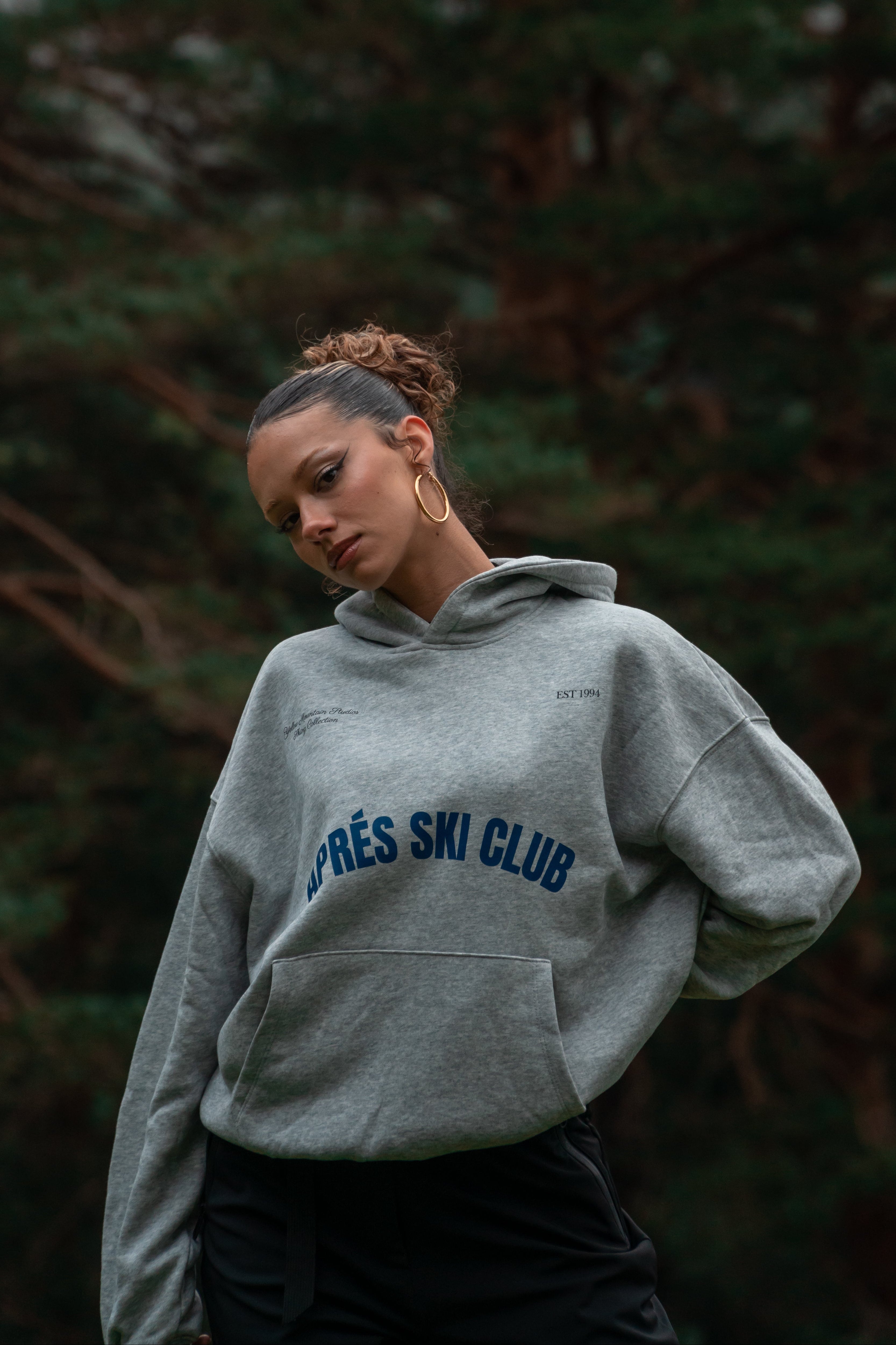 "APRÉS SKI CLUB” GRAY BOXY HOODIE UNISEX
